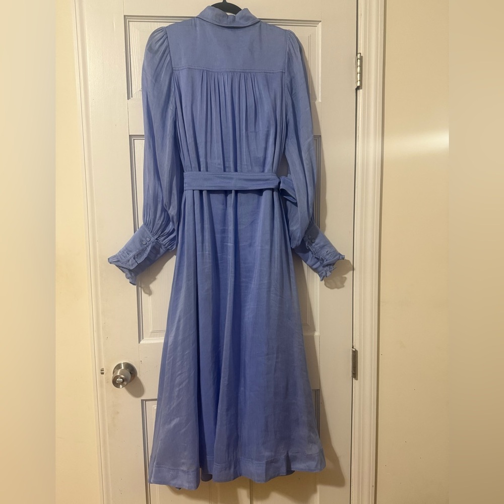 Aje Iris Pleated Bib Midi Dress Mist Blue, size 8 AUS or US S - Picture 11 of 13